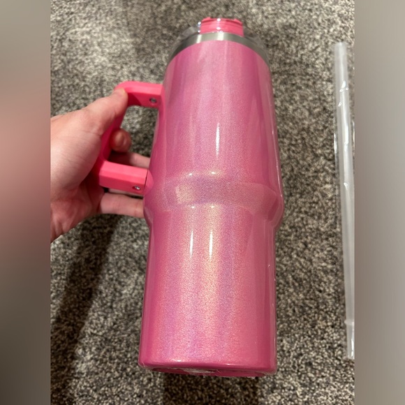 NEW Pink iridescent tumbler with handle - Picture 4 of 4